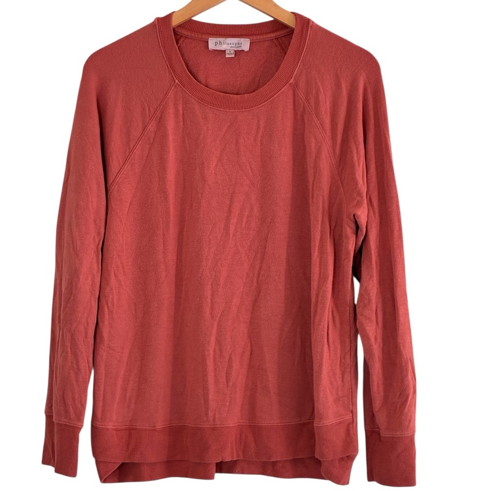 Philosophy | Orange crewneck long sleeve pullover basic sweatshirt